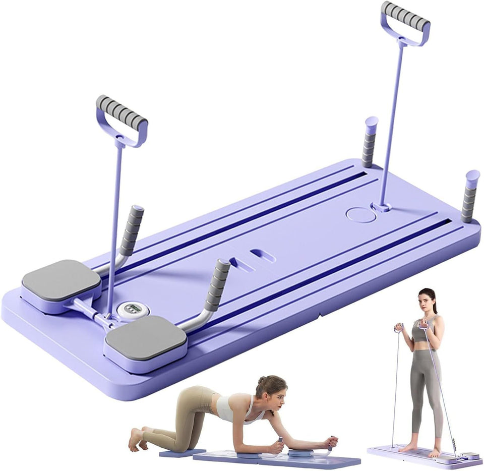 Multifunctional Foldable Pilates Reformer with Timer,Pilates Refomer Machine for Home Core Fitness